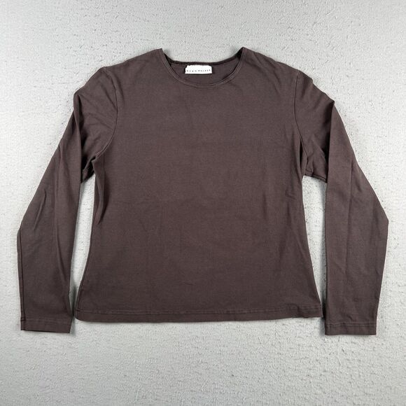 Bryan Walker Brown Cotton Blend Long‎ Sleeve Round Neck Pullover Shirt Women’s L - Picture 1 of 16